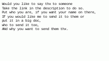 Send thx to someone.