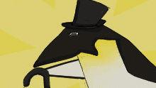 penguin with a tophat and cane