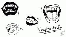 Vampire teeth doodles