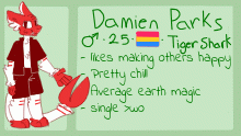 Damien Parks reference sheet