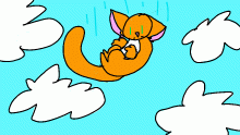 catto skydiving/ falling threw sky