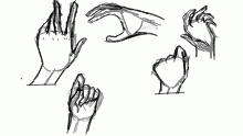 Doodles of hands