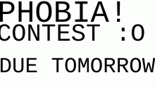 contest due tomorrow! :O