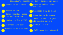 COnomius's Ultimate gamer checklist