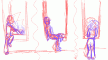 study of poses in a window