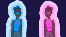 pink and blue