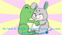 A frog and a bunny