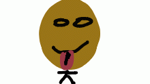 Little potato man with a tongue