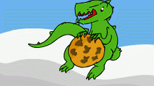 Dinosaur Eating a Cookie